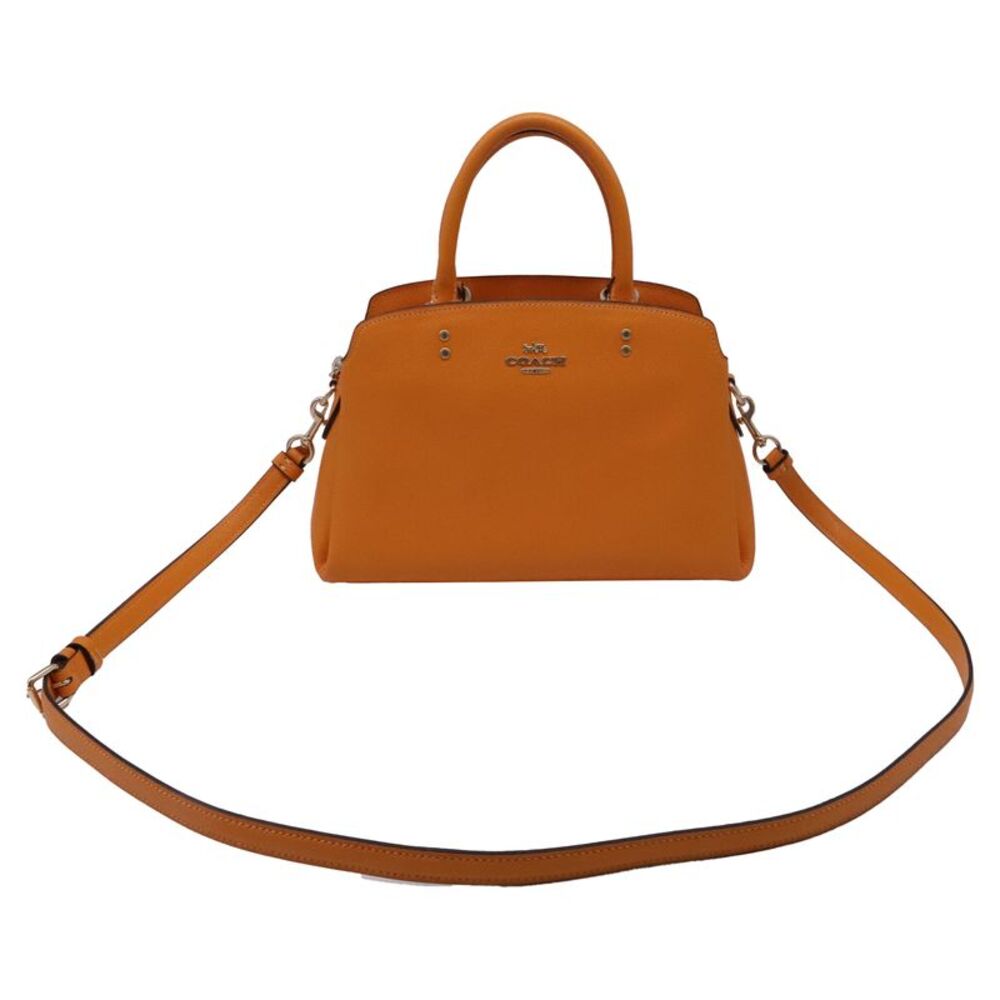 Coach Mini Lillie Carryall Handbag in Orange Leather